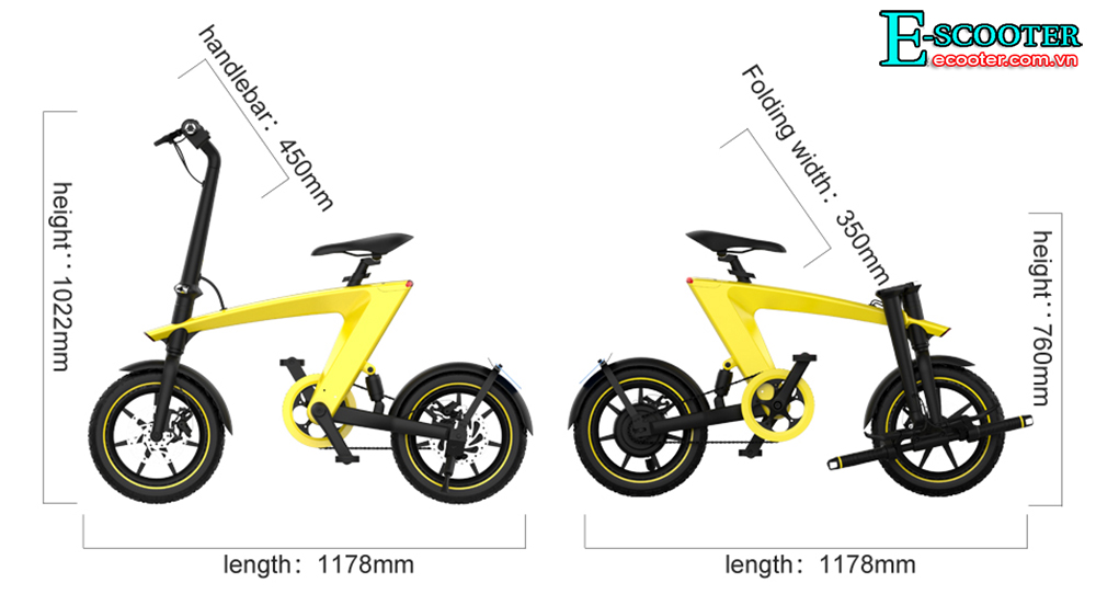  Xe đạp trợ lực điện gấp gọn Xenon HX1 - 250W - 